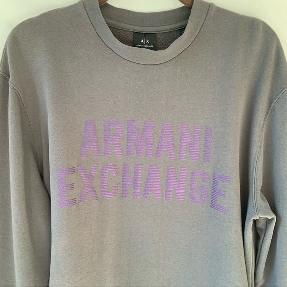 A/X Armani Exchange Men's Pullover Crewneck Sweater Gray Sz L - Picture 6 of 10